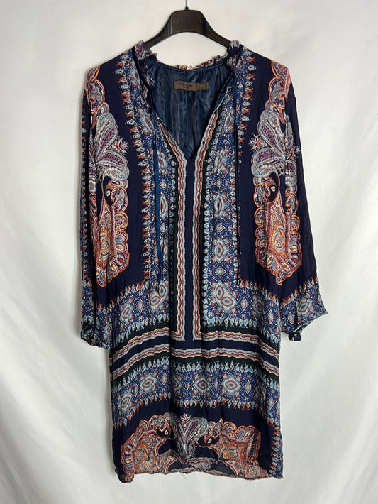 CORTEFIEL. Short blue printed dress. TS