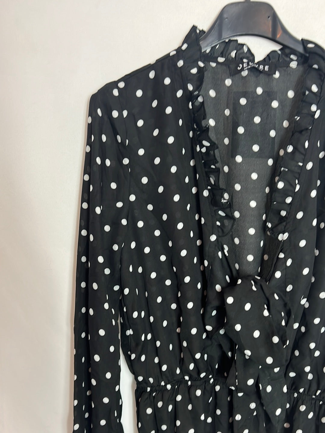 EUVRE. Black polka dot short jumpsuit. TS