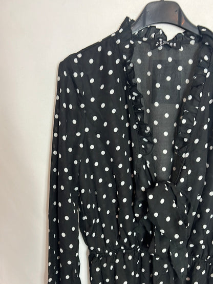 EUVRE. Black polka dot short jumpsuit. TS