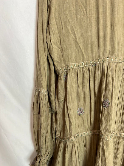 NEKANE. Tl embroidered green dress