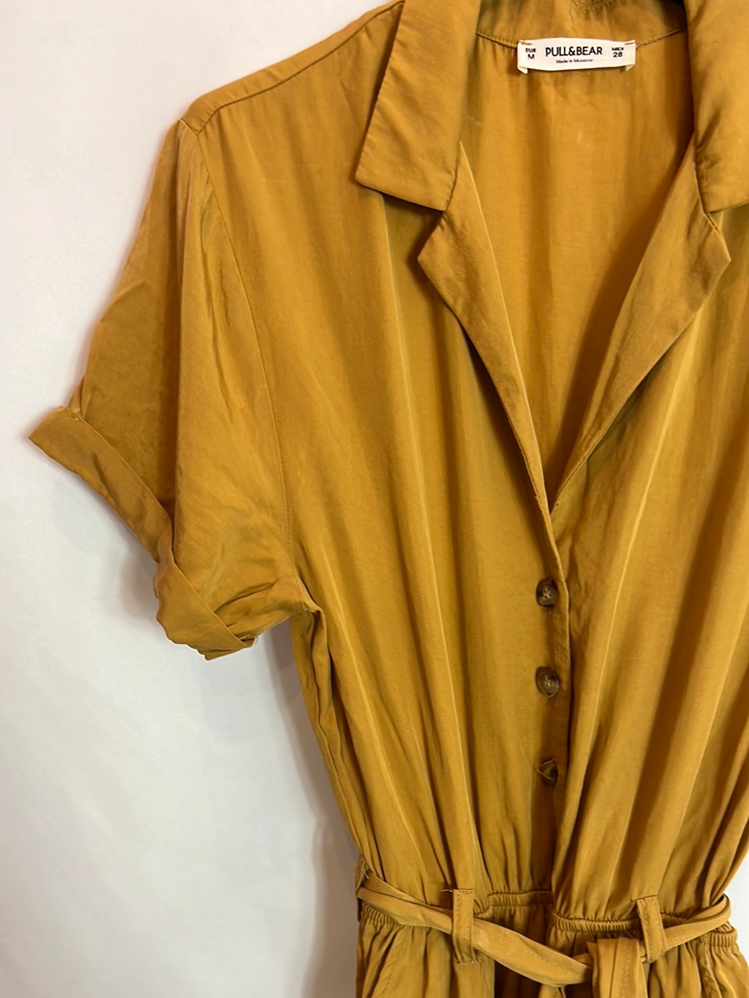 PULL&amp;BEAR. Mustard Tm fluid jumpsuit