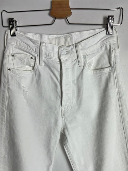 MOTHER SUPERIOR. White slouchy denim pants. Size 26 (34)