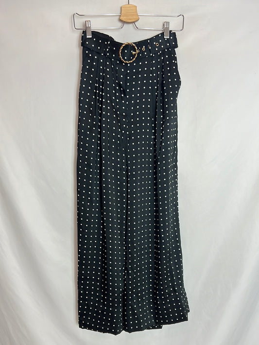 MANGO. Black polka dot palazzo pants. Size 34