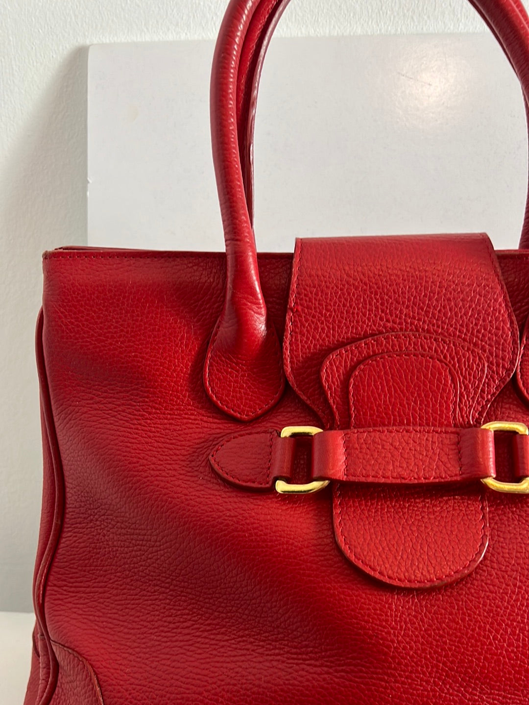 FRANCESCO ROGANI. Bolso piel  tote rojo. (Tara)