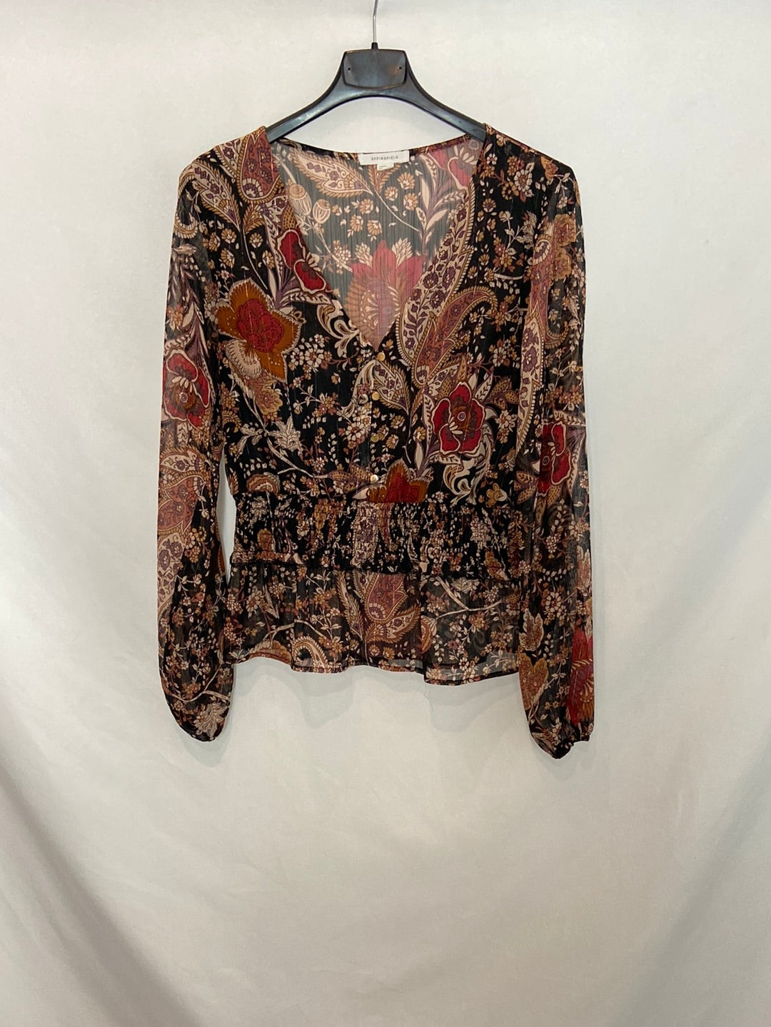 SPRINGFIEL. Flowy black blouse size 38