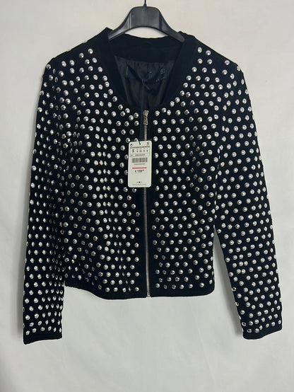 ZARA. Studded leather jacket. TS