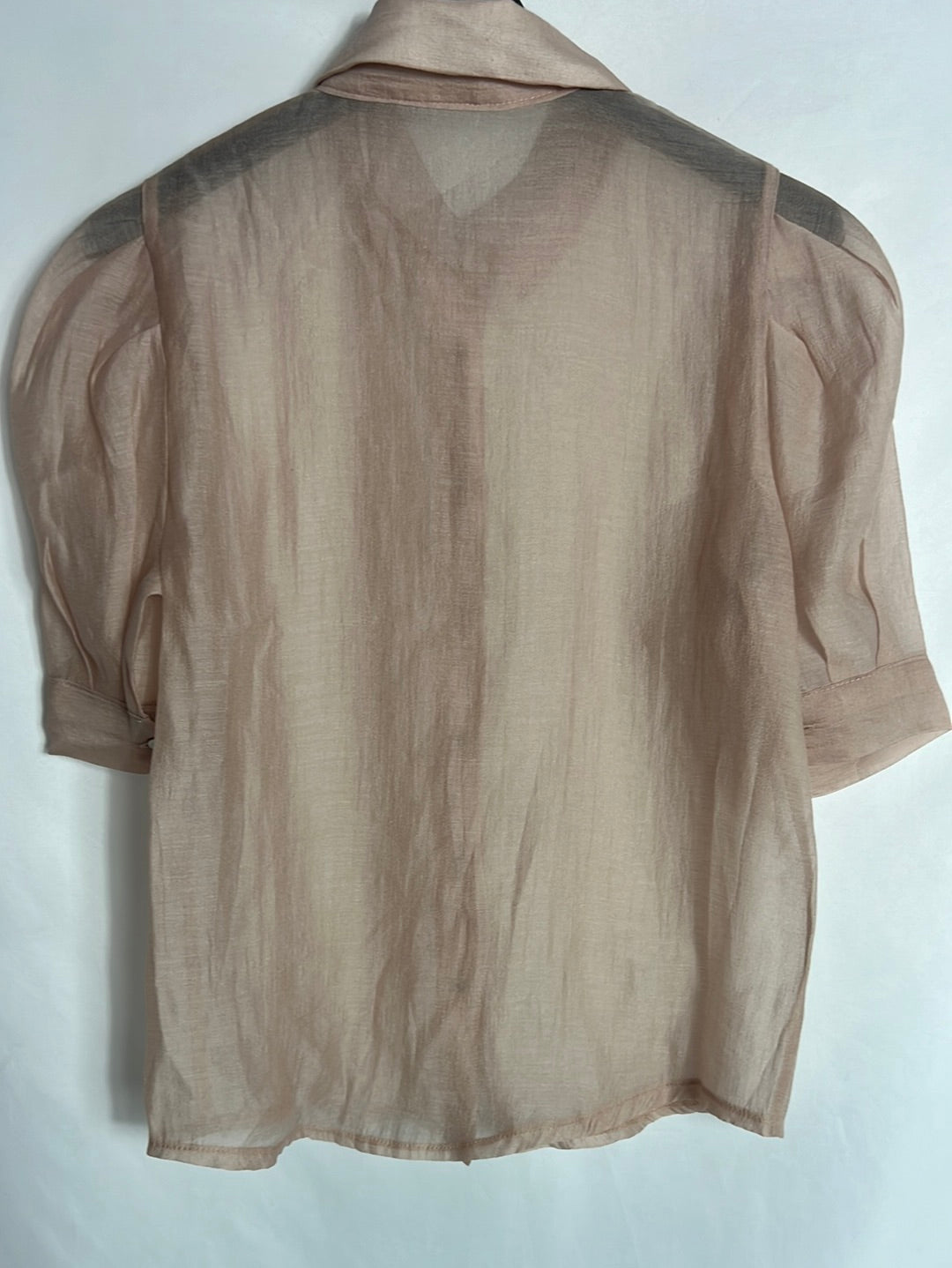 MILK CANDY. Blusa semitransparente rosa palo. T S