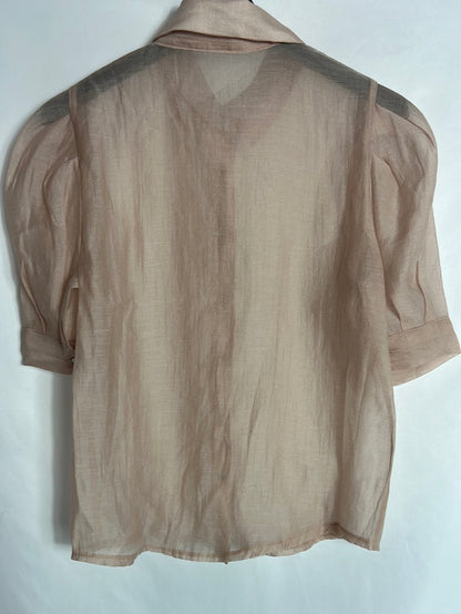 MILK CANDY. Blusa semitransparente rosa palo. T S