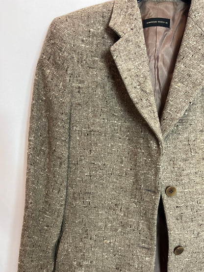 DOMINGUEZ BASICO. Vintage mottled brown wool blazer. Size 40