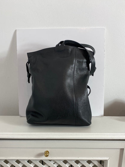 OTHERS. Black leather backpack