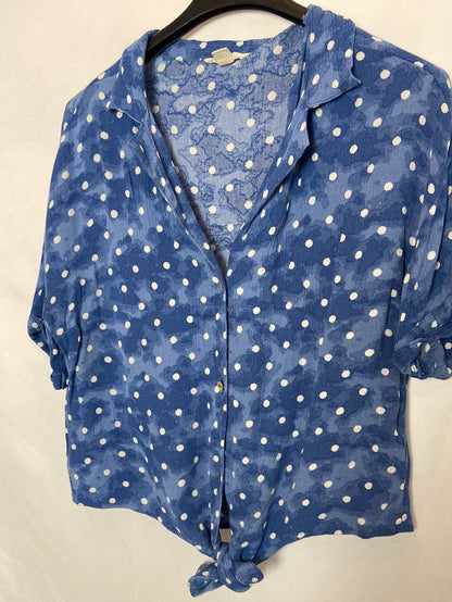SPRINGFIELD. Blue polka dot shirt, size 36