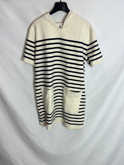 ZARA. Vestido corto punto rayas. T.L