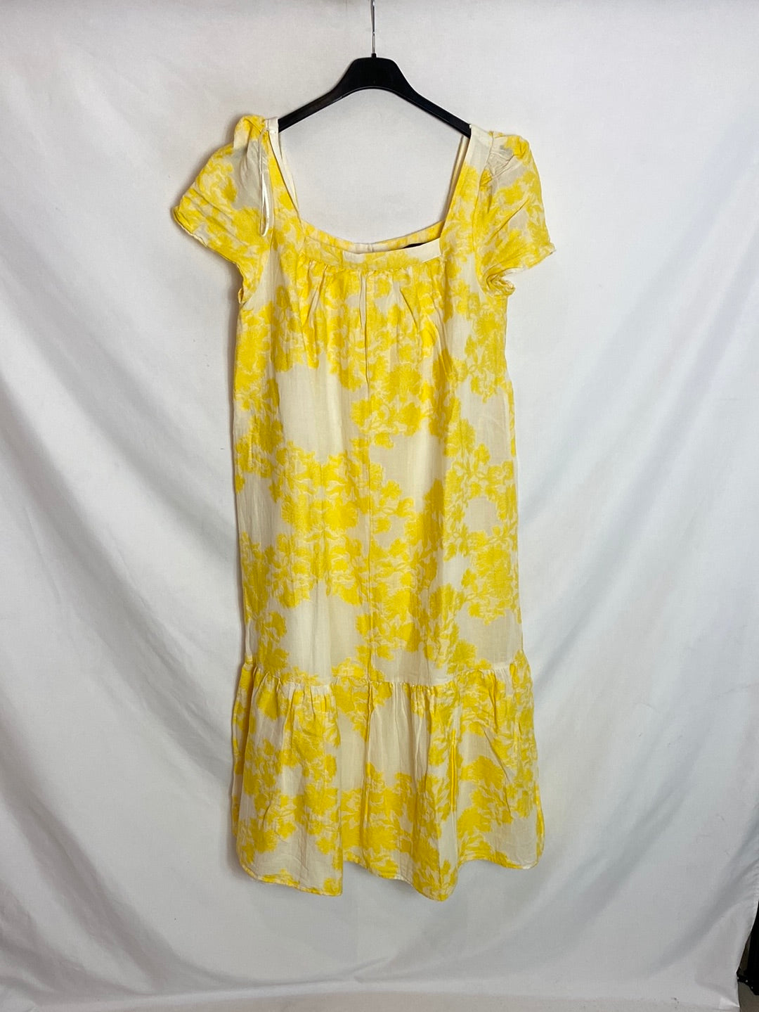 ZARA. Vestido midi efecto bordado T.m/l