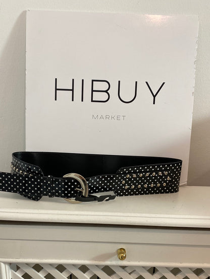 OTHERS. Thick white polka dot belt. 105cm