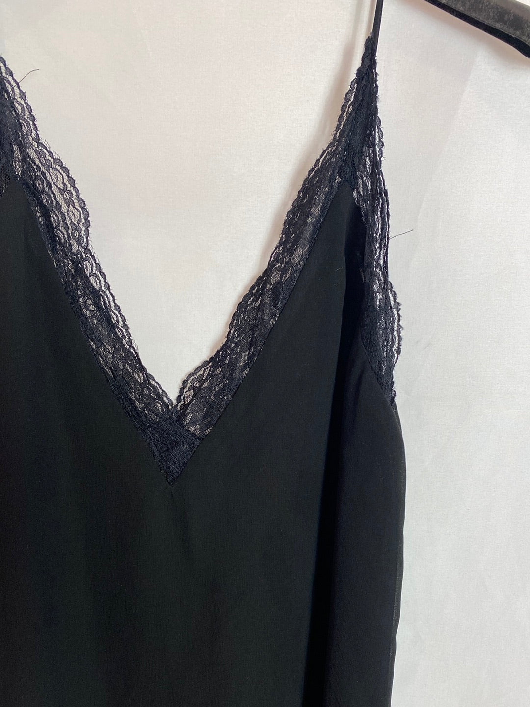 ZARA. Top lencero negro. T.s