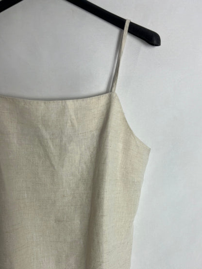 MANGO. Top lino beige tirantes. T S