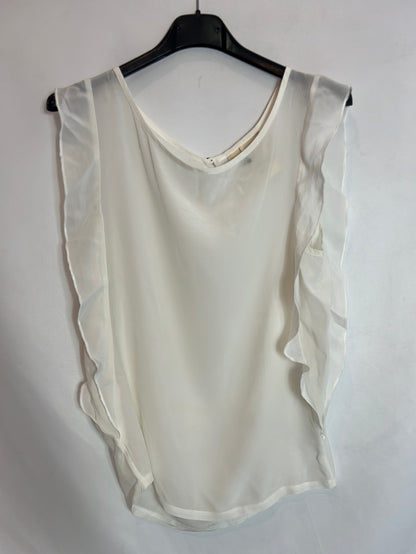 RENATTA&amp;GO. Semi-transparent ecru top. TM/L