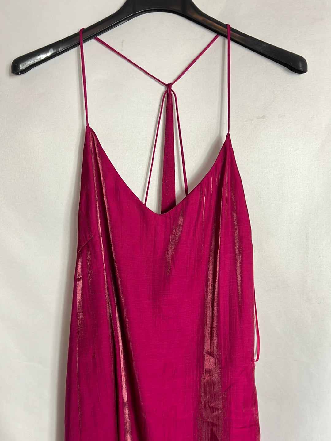 ZARA. Vestido rosa fluido tirantes. T M