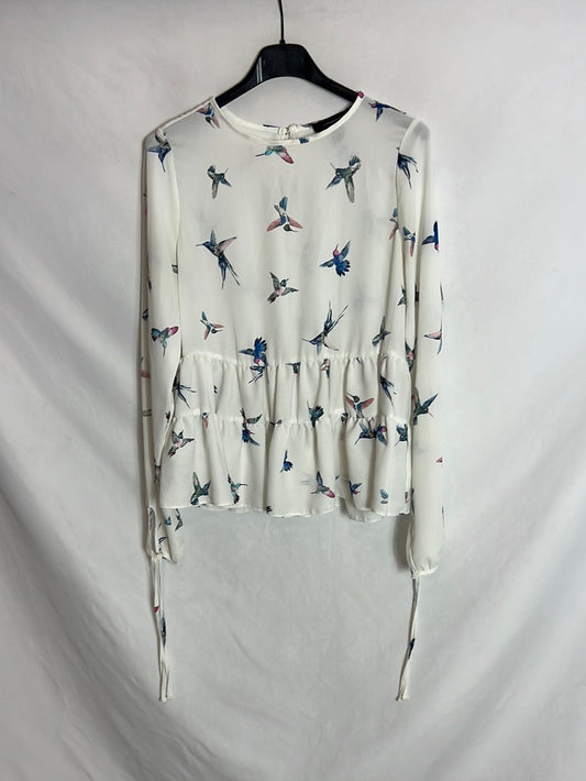 PRIMARK. White bird blouse. TS