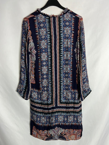 CORTEFIEL. Short blue printed dress. TS