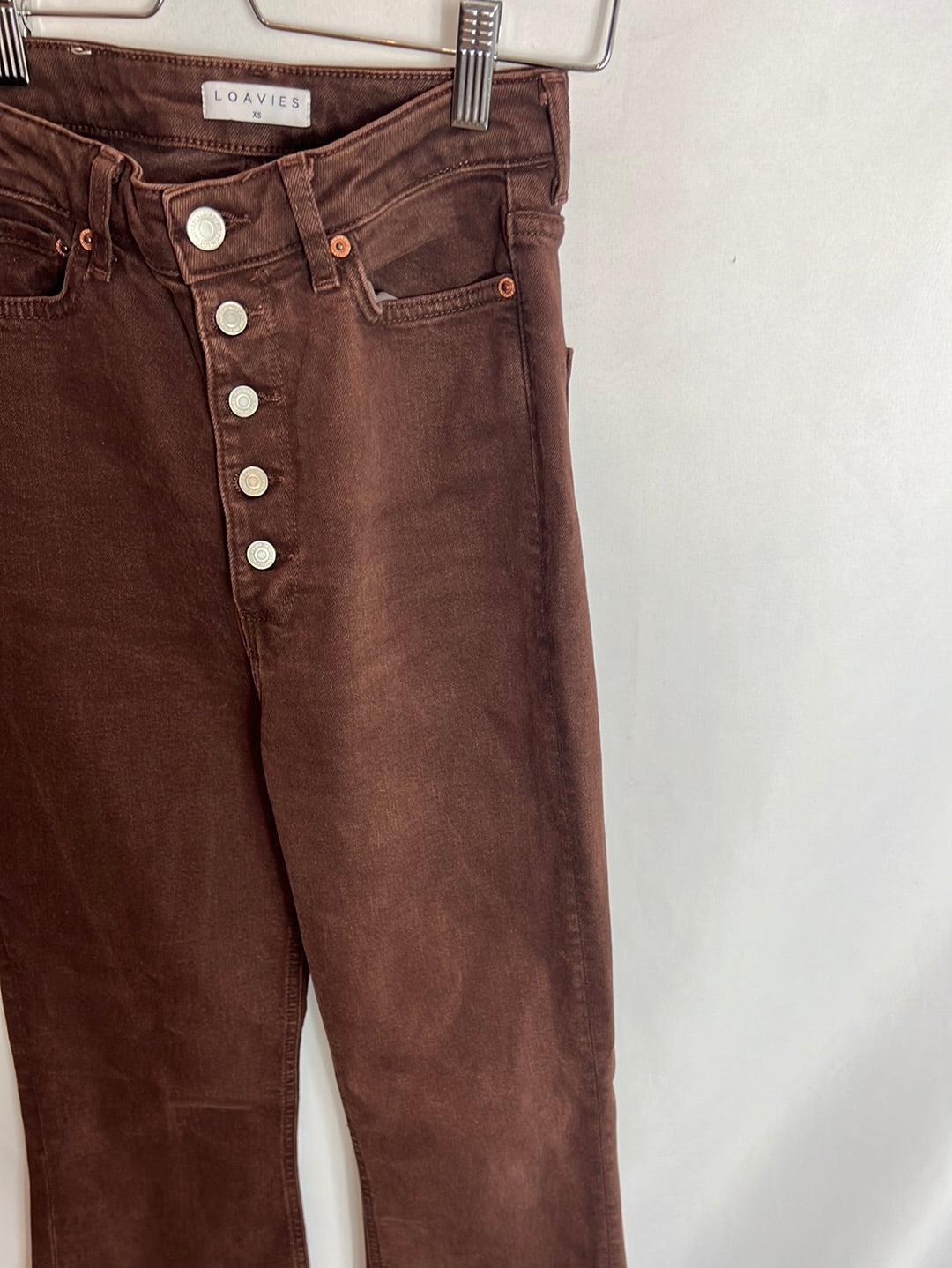 LOAVIES. Brown denim pants. T.xs