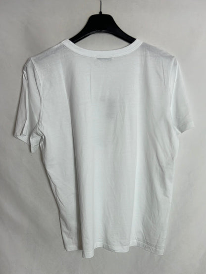 ZARA. Camiseta blanca  dibujo. T M