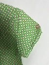 CALVIN KLEIN. Blusa manga corta verde textura. T 16 (M)