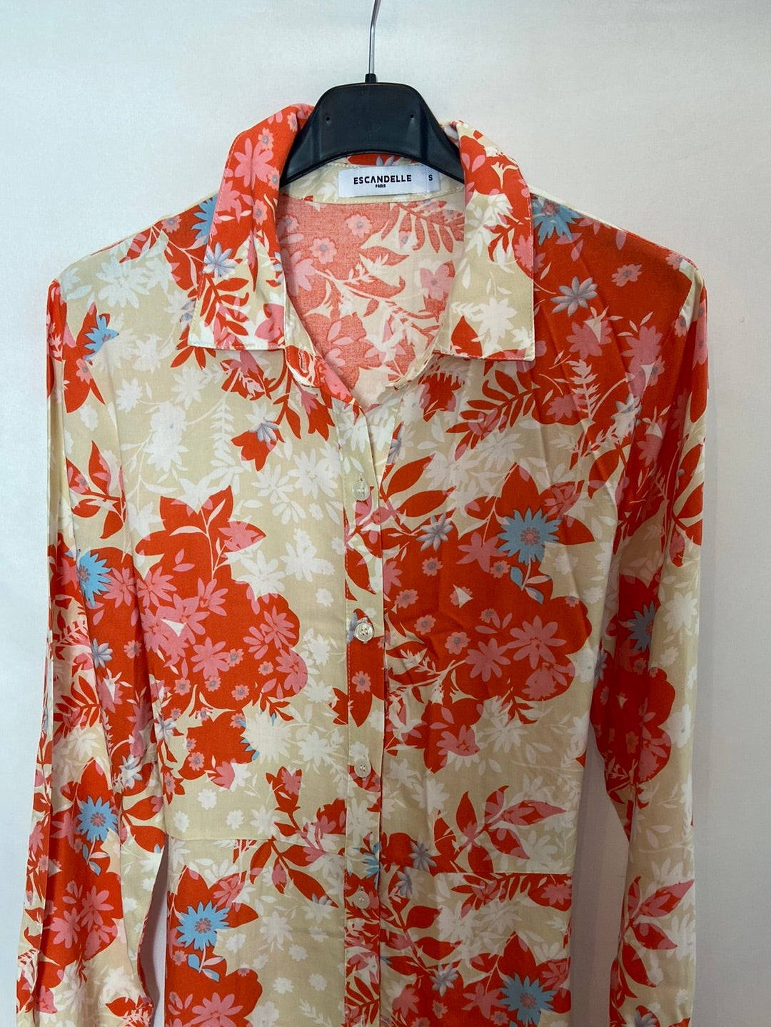 ESCANDELLE. Long printed shirt dress TS