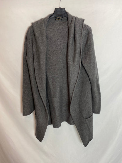 MASSIMO DUTTI. Gray knit cardigan. T.XL