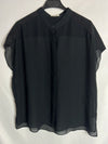 AMERICAN VINTAGE. Blusa negra semitransparente doble textura. T S