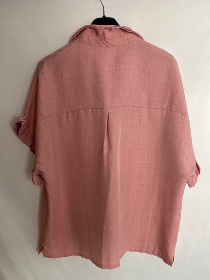 OTRAS. Blusa manga corta rosa jaspeada. T M