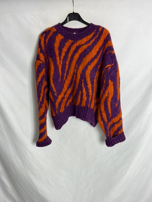 ZARA. Jersey bicolor punto grueso. T L