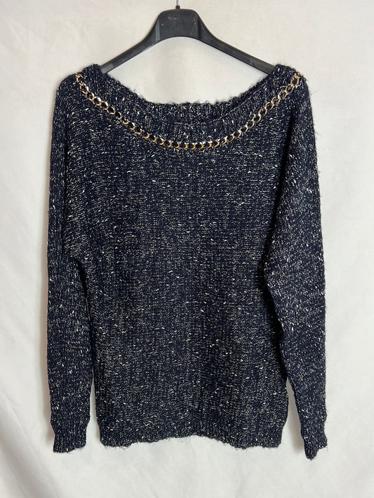 OTHERS. Tl chain-mottled sweater