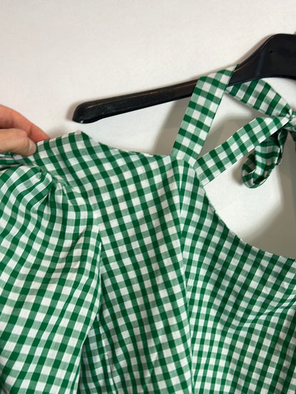 NATALI. Blusa cuadros vichy hombros al aire. T S