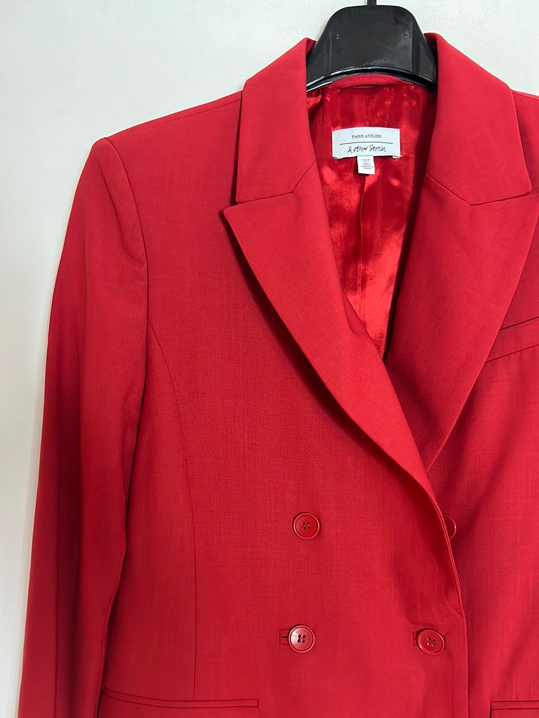 &amp;OTHER STORIES. Red double-breasted blazer with wool S 36