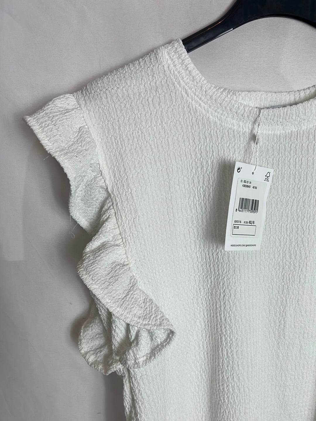 INSEDE. Camiseta blanca textura T.s