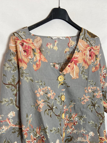 MANGO. Blue floral blouse. TS