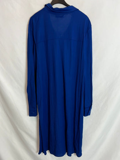ZARA. Vestido midi azul klein. T XL