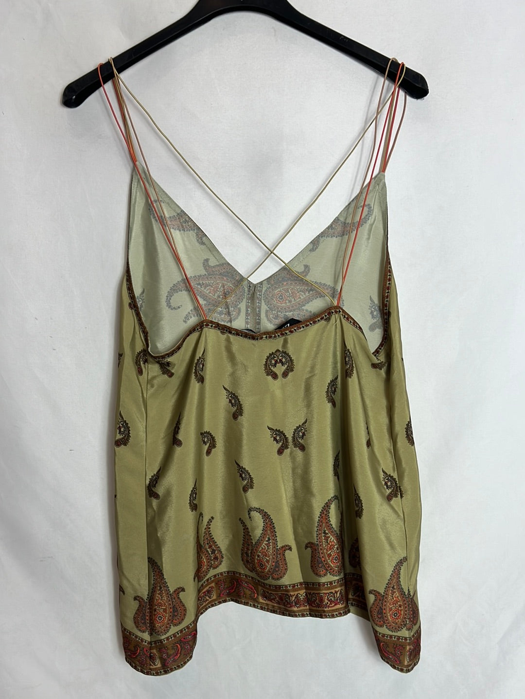 ZARA. Satin strappy top T.xs