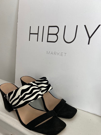 AZAREY. Animal print heeled sandals, size 38