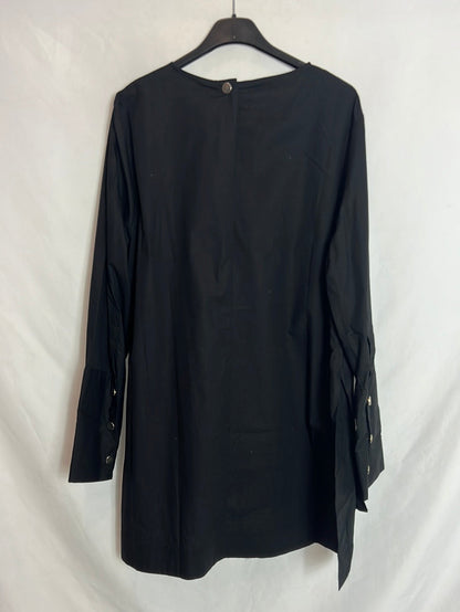 ZARA. Blusa negra larga asimétrica. T XL
