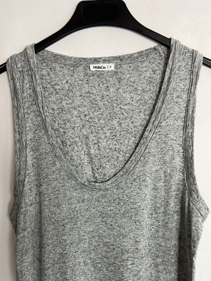 MI&CO. Camiseta gris jaspeada tirantes. T S