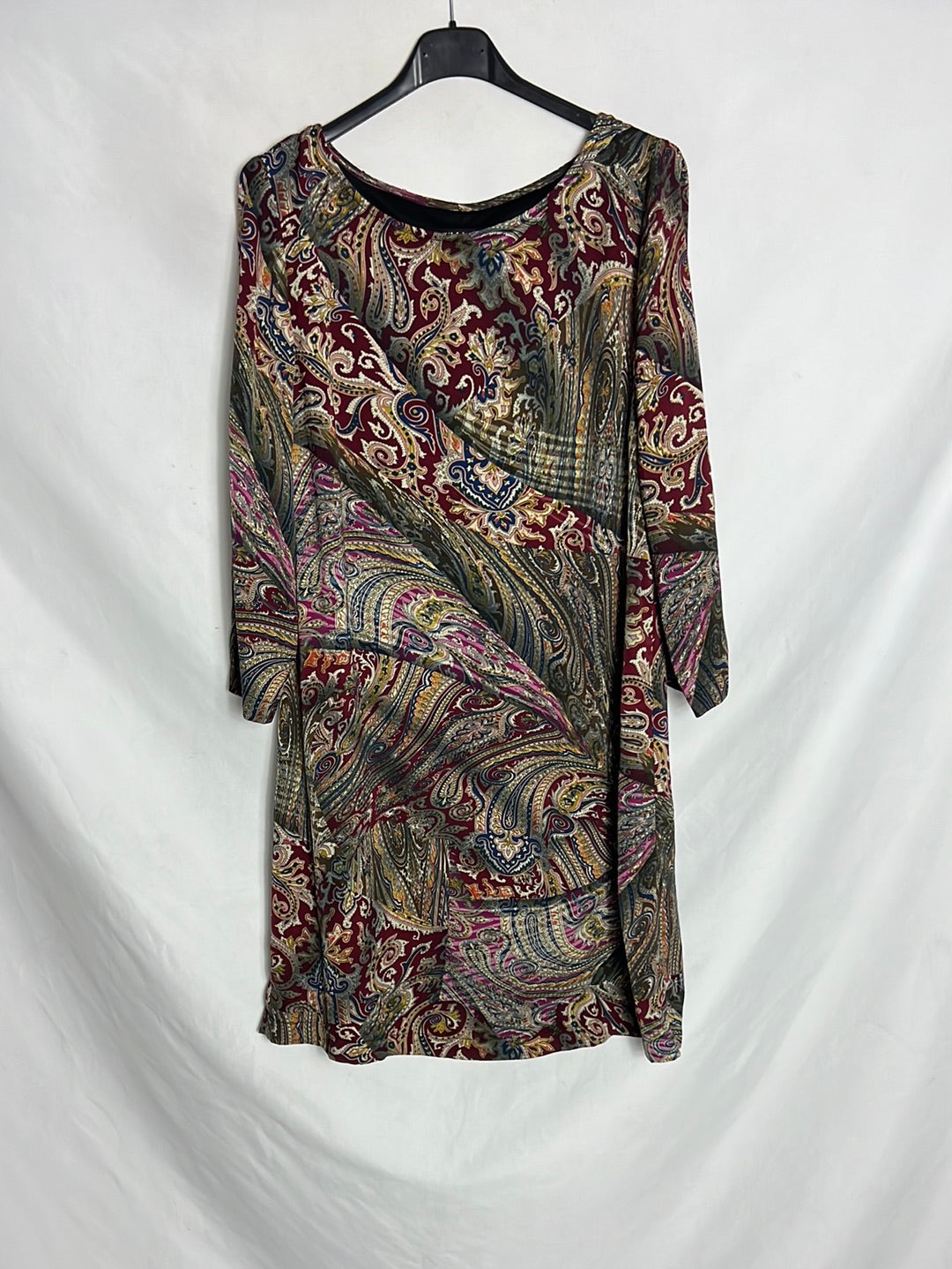 FIL BLAU. Printed satin short dress. Size 40