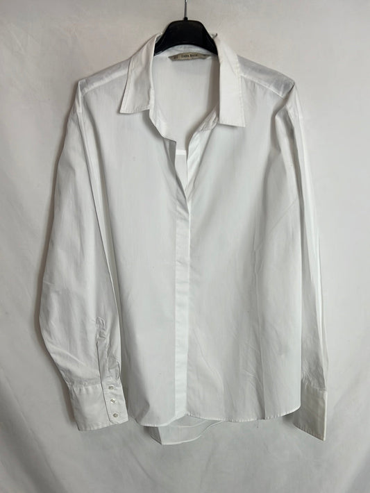 ZARA. Asymmetrical white blouse. Size XL