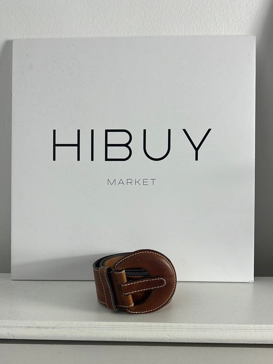 ZARA. Cinturón ancho camel. T 90