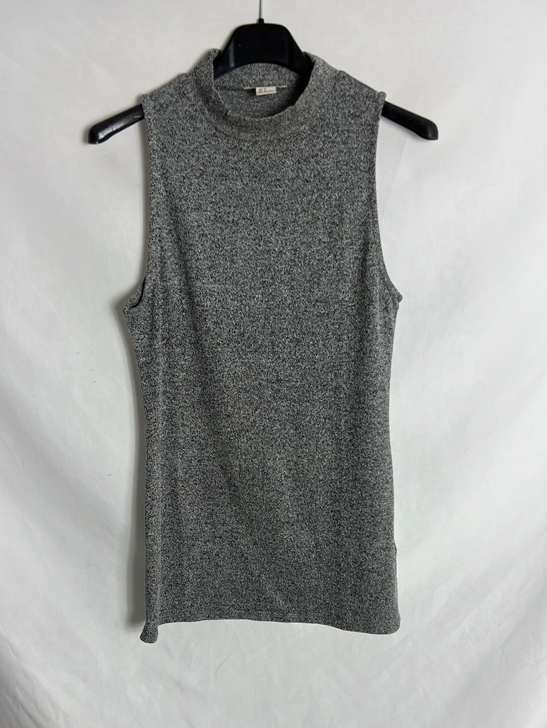 H&M. Camiseta sin mangas jaspeada azul. T 36