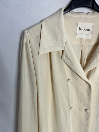 LE GODET. Blusa beige estilo vintage. T M