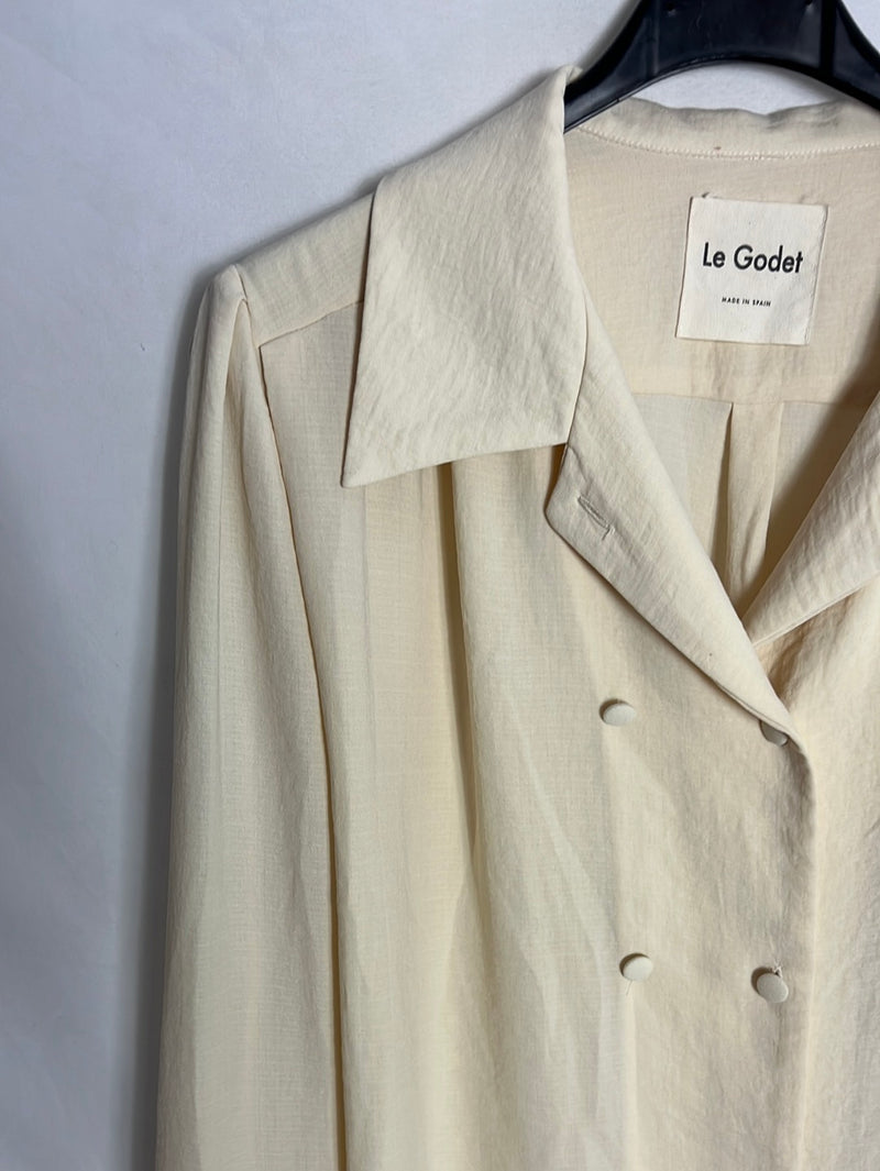 LE GODET. Blusa beige estilo vintage. T M
