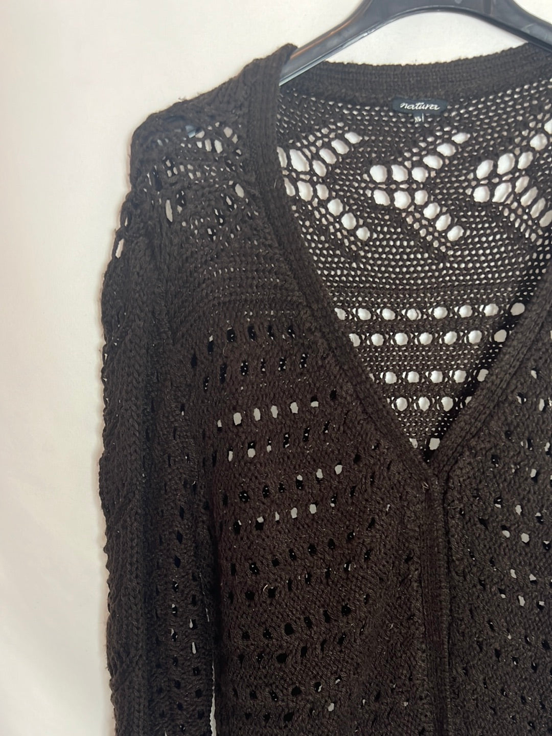 NATURE. Crochet brown cardigan Tu(s/m)
