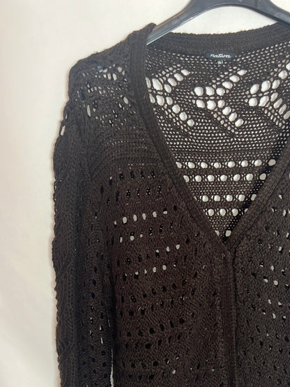 NATURE. Crochet brown cardigan Tu(s/m)